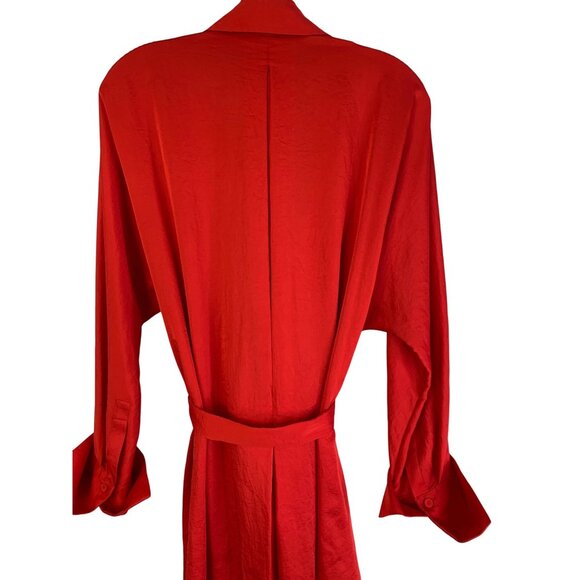 BCBG Maxazria Diane Red Shirt Dress Size S Long Sleeve NWT $248 - Picture 8 of 15